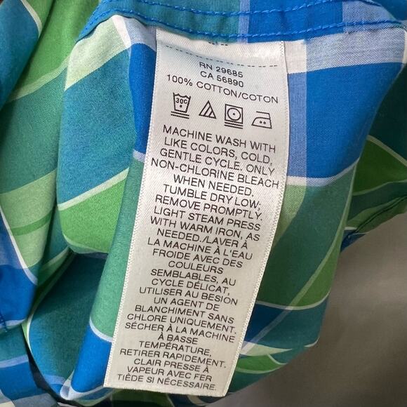 PENDLETON / green blue plaid long sleeve button down casual shirt / S - Picture 6 of 7